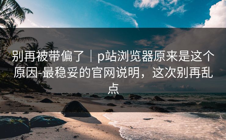 别再被带偏了｜p站浏览器原来是这个原因-最稳妥的官网说明，这次别再乱点