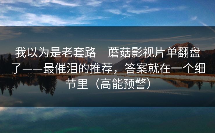 我以为是老套路|蘑菇影视片单翻盘了——最催泪的推荐,答案就在一个细节里(高能预警)