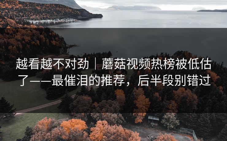 越看越不对劲｜蘑菇视频热榜被低估了——最催泪的推荐，后半段别错过