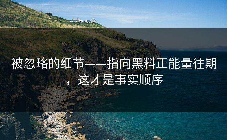 被忽略的细节——指向黑料正能量往期，这才是事实顺序