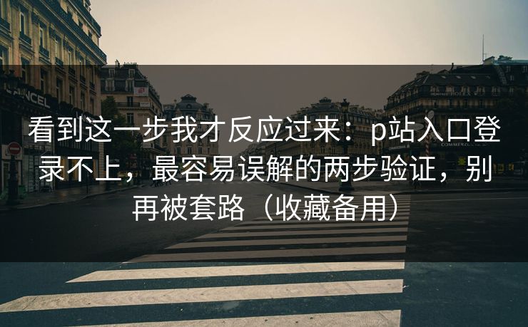 看到这一步我才反应过来：p站入口登录不上，最容易误解的两步验证，别再被套路（收藏备用）