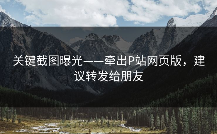 关键截图曝光——牵出P站网页版，建议转发给朋友